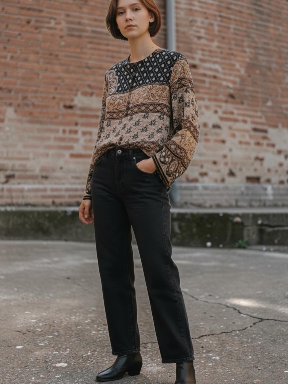 Casual Corner Boho Blouse Size 14